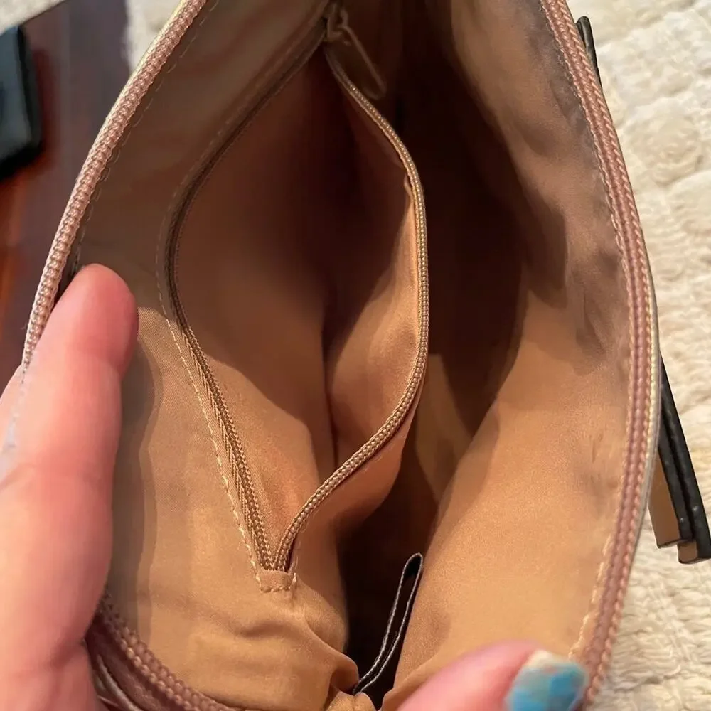 Nine West rose gold metallic cosmetic pouch